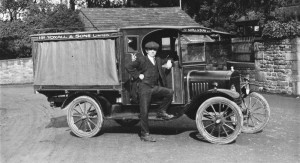 Harry YOXALL and his van about 1919-1921. The family ran several upmarket Grocers in the area and were regarded as the Harrods of the North to locals.