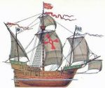 Medieval Sailing Ship, not the one Thomas was on, but gives you an idea