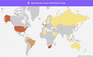 distribution map for Benting surname